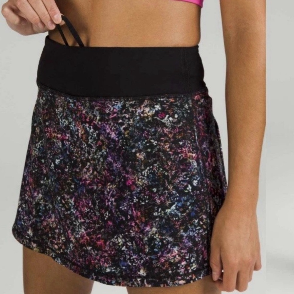 Lululemon Pace Rival Mid-Rise Skirt Skort Floral Spray Multi